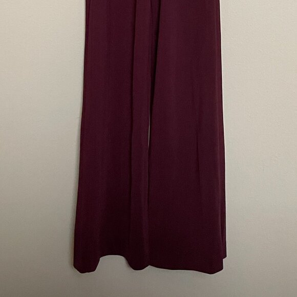 New York and Company, XXS Petite, Half Split Sleeve, Burgundy Jumpsuit - Picture 3 of 15